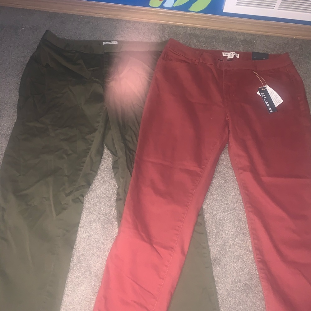 2 pairs pants artisan by & coldwater creek